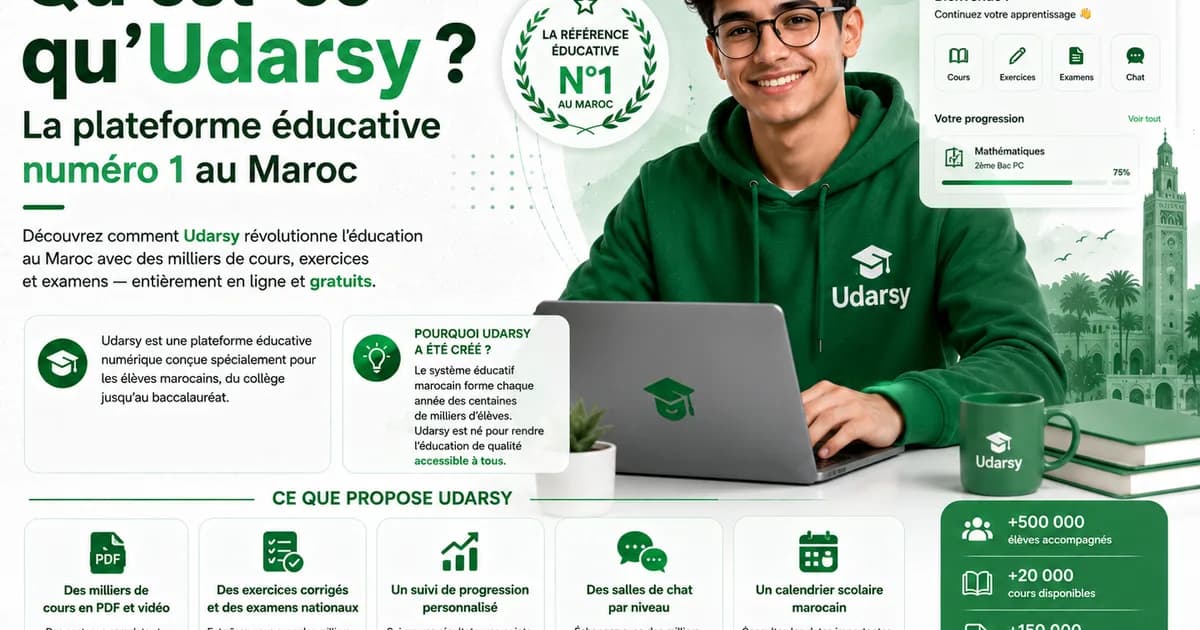 Qu'est-ce qu'Udarsy ? La plateforme éducative numéro 1 au Maroc