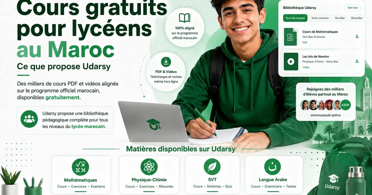 Cours gratuits pour lycéens au Maroc — Ce que propose Udarsy
